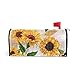 Watercolor Sunflowers Welcome Magnetic Mailbox Cover Wraps, Yellow Flower Standard Size MailWrap for Outside Garden Home Decor