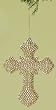Winter's Beauty Golden Glitter Cross Christmas Ornament