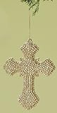 IMAGE OF Winter's Beauty Golden Glitter Cross Christmas Ornament