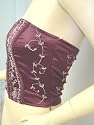 Renaissance Gothic Style Beaded Corset Top Plum Purple - Metal Hook front Closure Corset Style Top with beautiful beadwork designs. Womens Sizes: Medium
