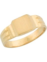 14k Yellow Gold Square Vintage Antique Inspired Signet Baby Ring