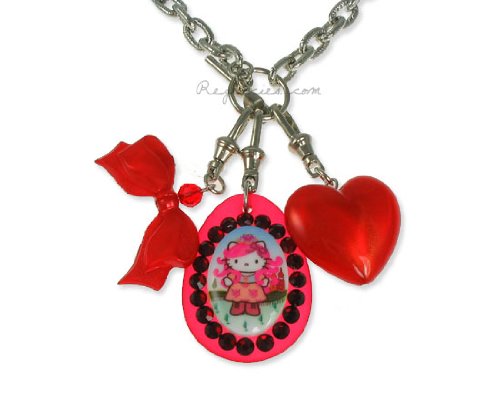 Tarina Tarantino Hello Kitty Pink Head Russian Nouveau Charm Necklace  Siam