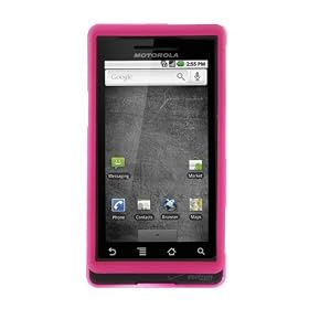 GTMax Hot Pink Durable Rubber Hard Snap On Crystal Cover Case for Verizon Motorola Droid A855 CDMA Cell Phone