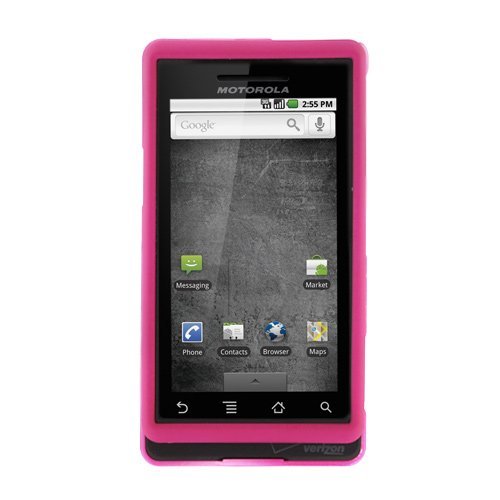 Best Price GTMax Hot Pink Durable Rubber Hard Snap On Crystal Cover Case for Verizon Motorola Droid A855 CDMA Cell Phone