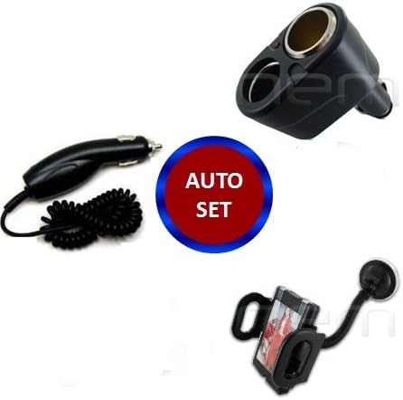Black Color Auto Set Car Charger & Splitter & Mount Holder For SPRINT ZTE Flash N9500