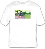 T-shirt with man, Michigan, eating, garden, Detroit, breakfast, fence, table, park