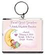 Proud Great Grandma Too Cute Birth Announcement Photo Key Chain, Personalized, 2.75" x 3.25" Baby in the Moon (Girl)