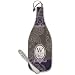 Imprinted "W Is For Wine" Tempered Glass Wine Bottle Shape Cheese Server w/ Spreader & Leather Hanging Loop