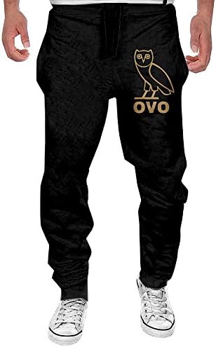 Men's Zepplin OVO Logo Bottom Sweatpants Black Geek