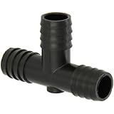 Thogus Polypropylene Tube Fitting, Tee, Black, Barbed
