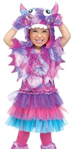 Fun World Costumes Baby Girl's Polka Dot Monster Toddler Costume, Pink/Blue, Large