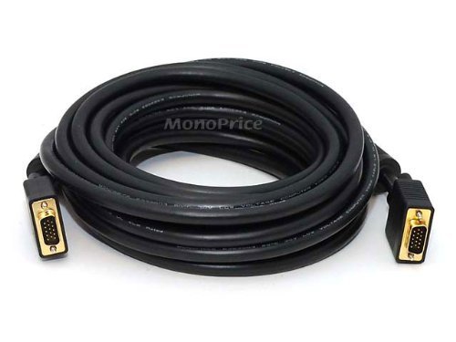 Monoprice 25ft Super VGA M/M CL2 Rated (For In-Wall Installation) Cable w/ Ferrites (Gold Plated)