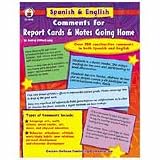 Spanish and English Comments for Report Cards and Notes Going Home