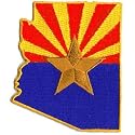 Arizona Flag (State Shaped): An Embroidered Iron-On Patch 2-Pack