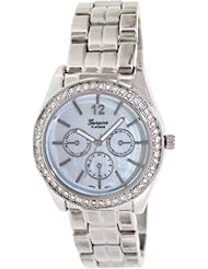 Geneva Platinum Womens 2190.SILVER Silver Metal Quartz Watch with White Dial