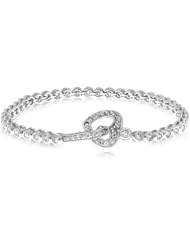 Classic Bracelet - Sterling Silver 925 w/ Rhodium Plating and Cz Round Stones