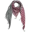 Stripes Flower Polka Dots Cotton Sheer Square Scarf Shawl with Dangling Dove Coin Drops - Various Colors
