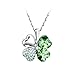 FANSING Swarovski Element Crystal Four Leaf Clover Pendant Necklace Chain 18