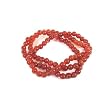 Carnelian Gemstone Stretch Triple Bracelet with 6mm Beads
