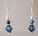 Denim Blue Swarovski Crystal and Pearl Earrings