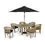 JATI GRADE A TEAK 16 PIECE OUTDOOR DINING SET BLACK