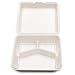 Enviroware GFHC9-3-200W 9-Inch Hinged Biodegradable Wheat Color 3 Compartment Container 100-Pack (Case of 2)