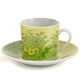 Floral Multicolor Espresso Cup & Saucer Demitasse set, Service for 6