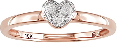 10K Pink Gold 1/10 ctw Diamond Heart Ring