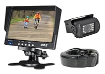Big Sale Pyle PLCMTR71 Weatherproof Rearview Backup Camera System Kit with 7’’ LCD Color Monitor, IR Night Vision Camera, Dual DC Voltage 12-24 for Bus, Truck, Trailer, Van