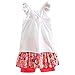 LittleSpring Girls Summer Outfits 5T for Little Girl Tank Tops and Shorts Set Casual Floral Cute Fashion 2 Piece Outfit Blue