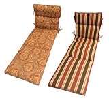 Plantation Patterns 7286-02325001 Reversible Cartridge Chaise Cushion Red/brown
