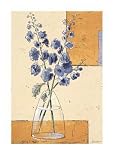 Blue Blossom II Art Print Poster By B Baar, 11.75 x 15.75, with Black Wood Frame