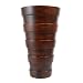 EXP Handmade Tall Mango Wood Decorative Vase With Striking Multi-tier Design And Mahogany Stain