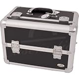Crocodile Print Makeup Case with Shoulder Strap Color: Black
