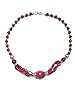 Womans Vintage Necklace Ruby Stone German Silver Handmade Retro Necklace