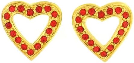 Open 14k Gold Tone Heart Post Earrings