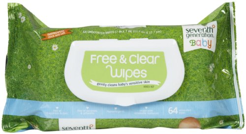 Seventh Generation Free and Clear Wipes Unscented - 64 Wipes