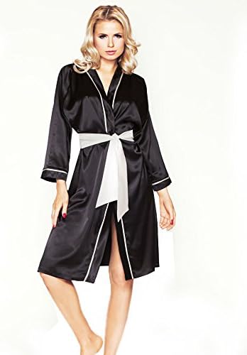 Mio Lounge Desire Black with White Satin Robe Large/X-Large