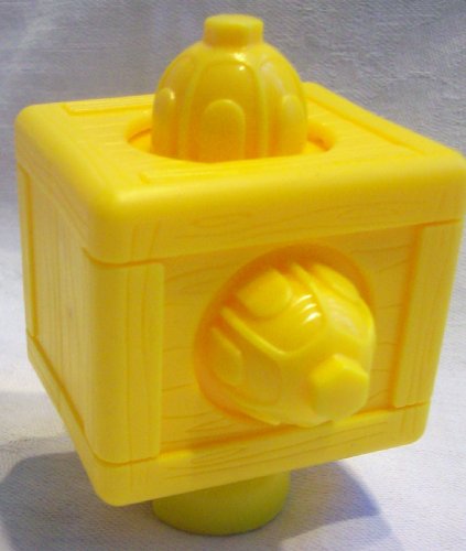 Mattel Fisher Price Pop Onz Pop 'N Stack Blocks, Pop-onz Barnyard Blocks Pop-onz Building System - Jungle Block Bucket, Yellow Replacement Figure Toy