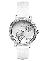 GUESS White Leather Strap Watch