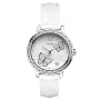 GUESS White Leather Strap Watch