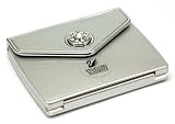 Danielle Silver Envelope Compact 5x Magnification Mirror Made With Swarovski Elements