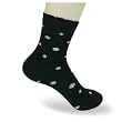 Landisun 3 Pairs Women Bamboo Black & White Dot Crew Socks BS5030