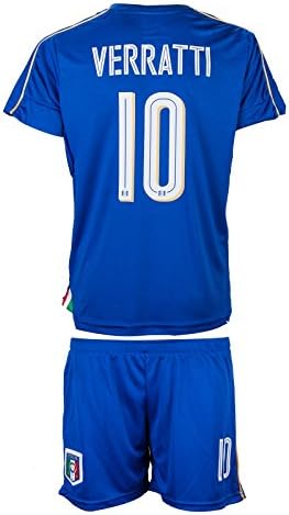 Italy UEFA Euro 2016 #10 Veratti Home Soccer Kids Jersey &amp; Shorts - Youth Sizes (XL - (10-11 Ages))