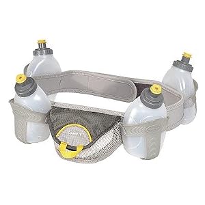 Nathan Speed 4 Waist Pack with Four 10-Ounce Nutrition Flasks by 
