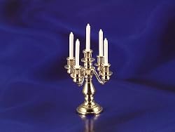 Dollhouse Miniature 5 Arm Candelabra in Brass