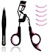 CLEARANCE SALE! Premium Eyelash Curler with Precision Tweezers Plus Bonus Pad Refills for Beautiful Eyelashes