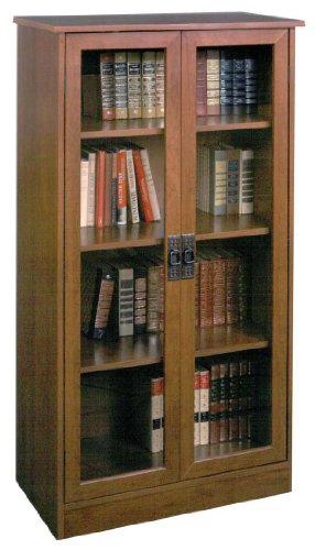 Glass Door Bookcase - Oak