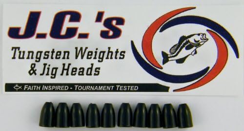 JC's Lures Terminal Tackle - Worm Weights - TUNGSTEN - 3/4 oz. - BLACK - 5 Count