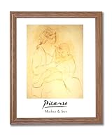 Picasso Mother And Son Contemporary Home Decor Wall Picture Oak Framed Art Print